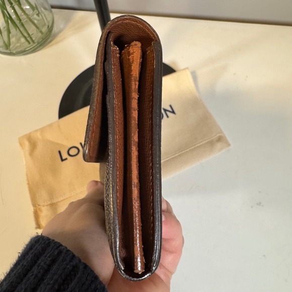 Louis Vuitton Sarah Monogram Canvas Vintage Long Wallet Brown Gold - Picture 10 of 10